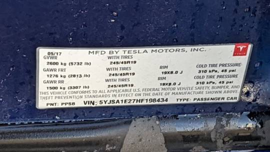 2017 Tesla Model S 5YJSA1E27HF198434