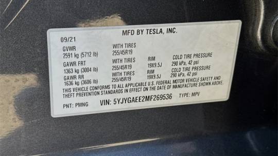 2021 Tesla Model Y 5YJYGAEE2MF269536