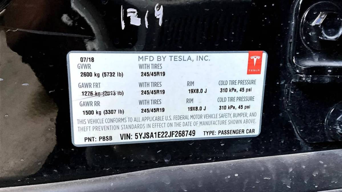 2018 Tesla Model S 5YJSA1E22JF268749