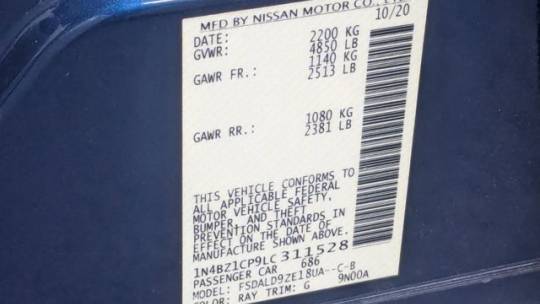 2020 Nissan LEAF 1N4BZ1CP9LC311528