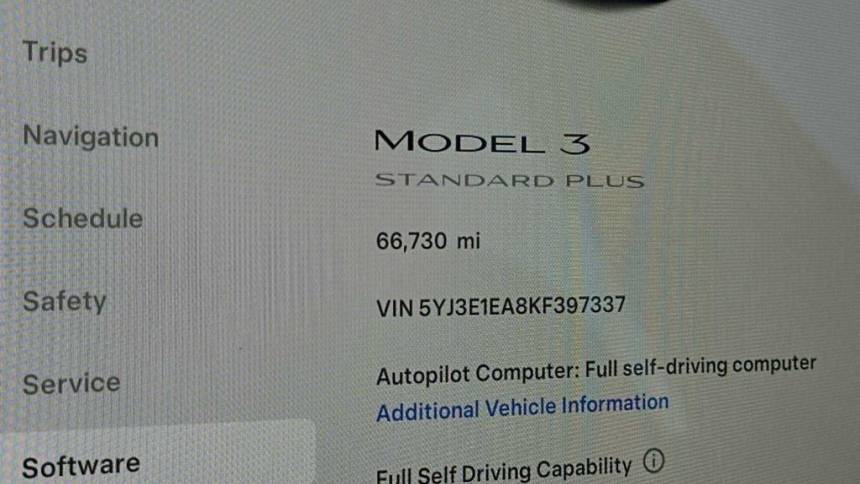 2019 Tesla Model 3 5YJ3E1EA8KF397337