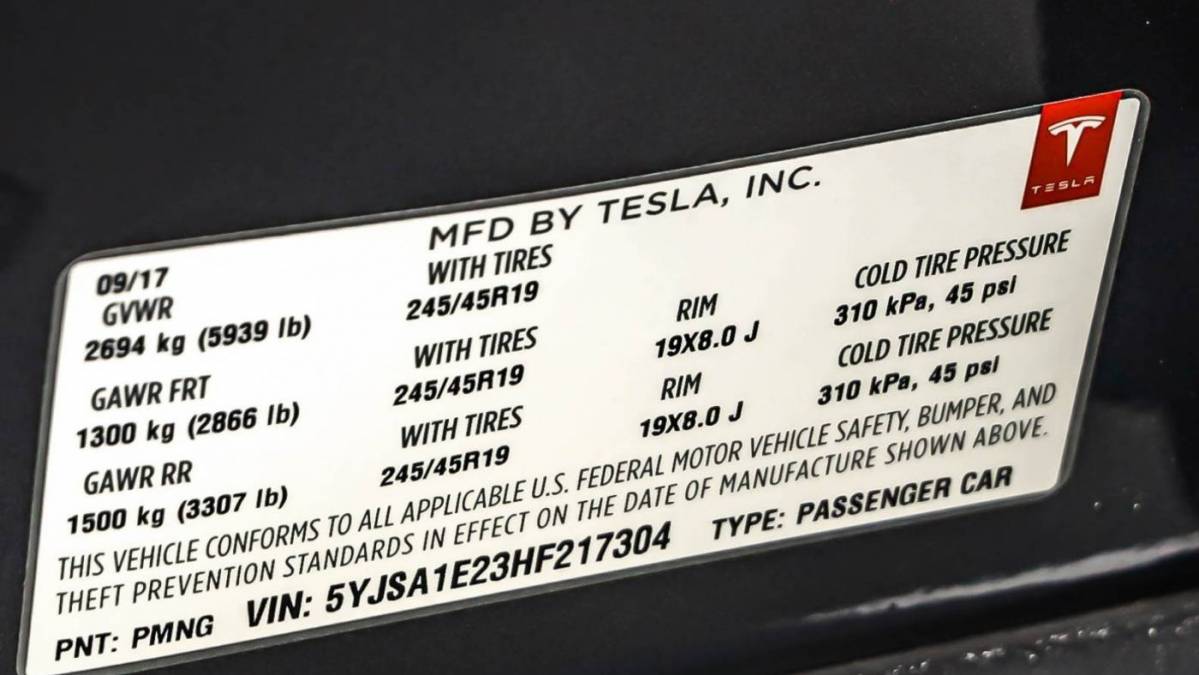 2017 Tesla Model S 5YJSA1E23HF217304