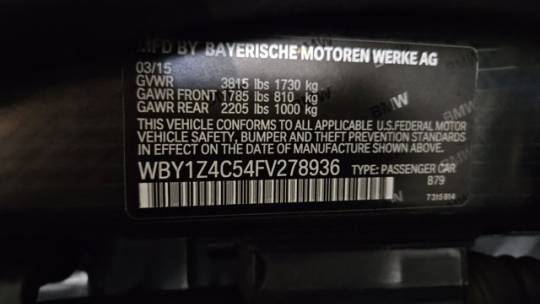 2015 BMW i3 WBY1Z4C54FV278936