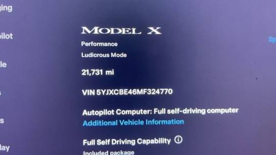 2021 Tesla Model X 5YJXCBE46MF324770