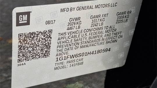 2017 Chevrolet Bolt 1G1FW6S01H4180594