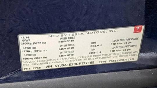 2016 Tesla Model S 5YJSA1E20GF177195