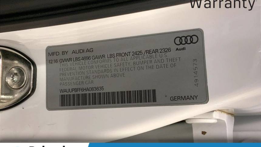 2017 Audi A3 Sportback e-tron WAUUPBFF6HA083635