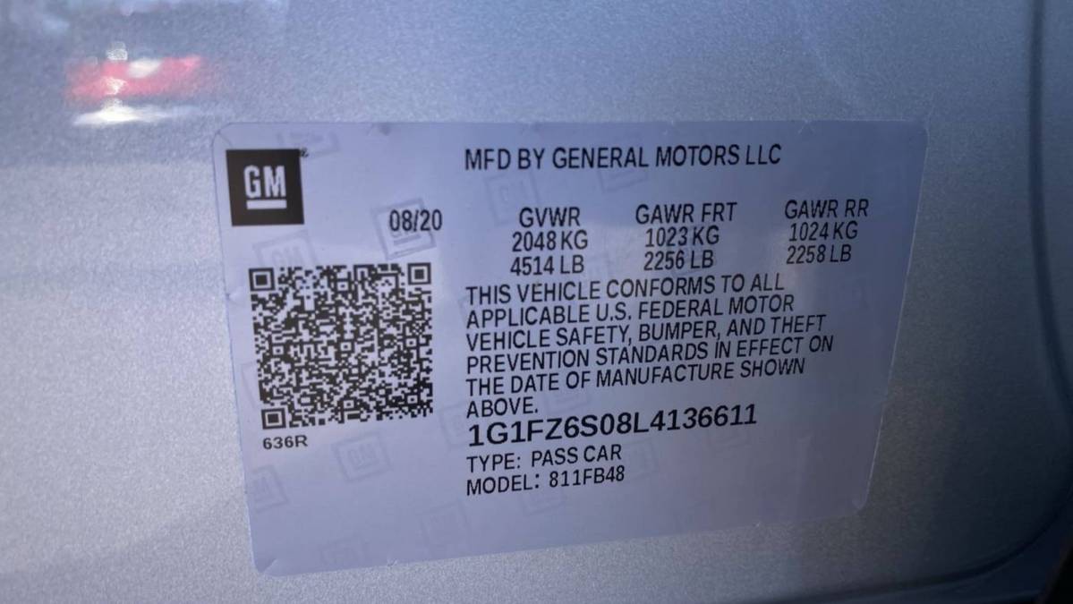 2020 Chevrolet Bolt 1G1FZ6S08L4136611