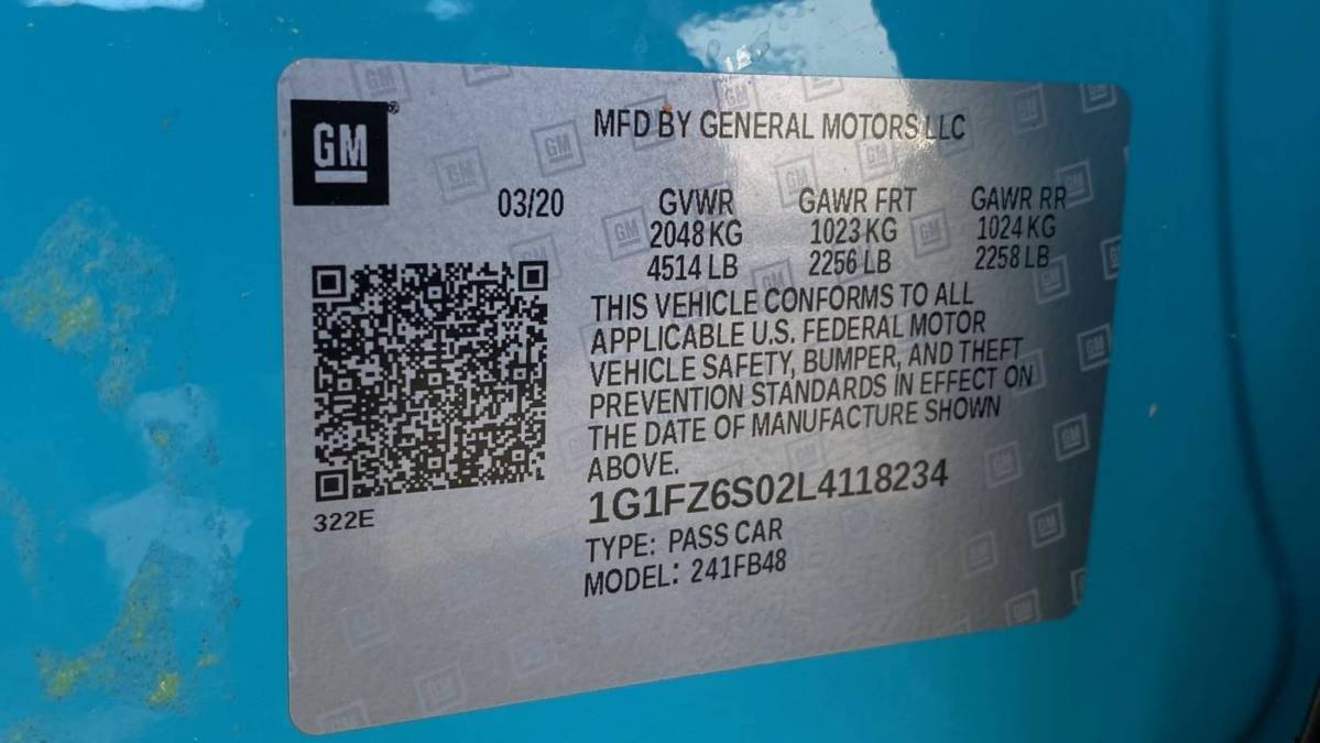 2020 Chevrolet Bolt 1G1FZ6S02L4118234