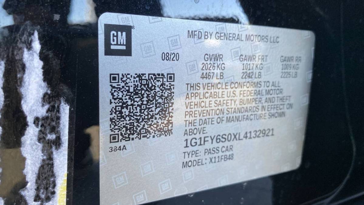 2020 Chevrolet Bolt 1G1FY6S0XL4132921