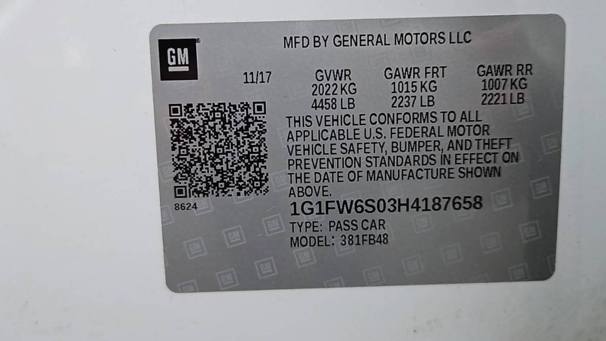 2017 Chevrolet Bolt 1G1FW6S03H4187658