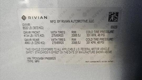 2023 Rivian R1S 7PDSGABA1PN006525