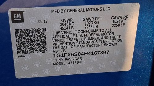 2017 Chevrolet Bolt 1G1FX6S04H4167397