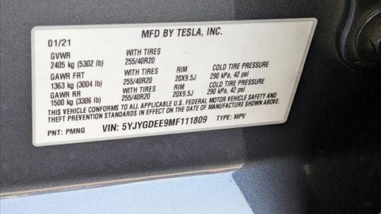 2021 Tesla Model Y 5YJYGDEE9MF111809