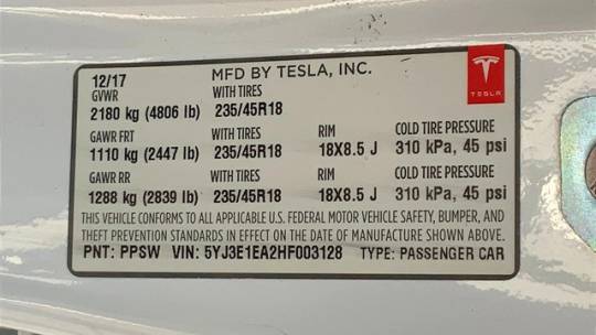 2017 Tesla Model 3 5YJ3E1EA2HF003128