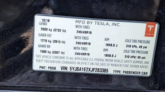 2018 Tesla Model S 5YJSA1E2XJF283385