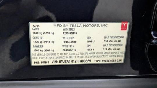 2015 Tesla Model S 5YJSA1H12FF083529