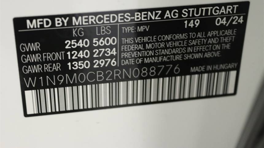 2024 Mercedes EQB W1N9M0CB2RN088776