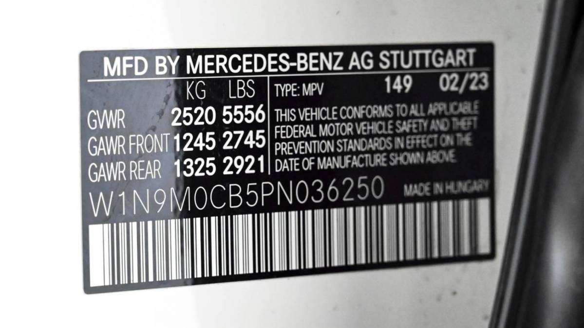 2023 Mercedes EQB W1N9M0CB5PN036250