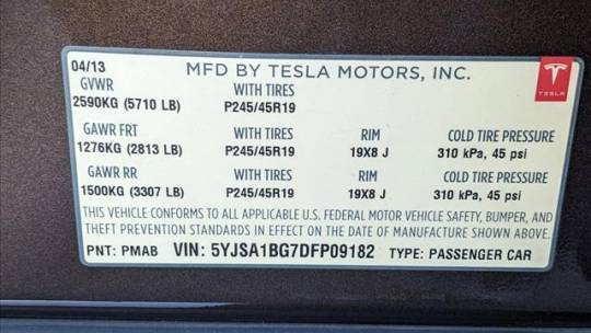 2013 Tesla Model S 5YJSA1BG7DFP09182