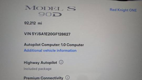 2016 Tesla Model S 5YJSA1E20GF128627