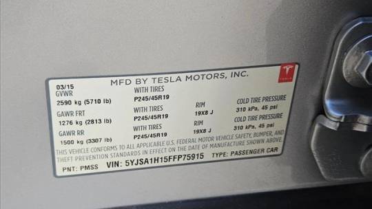 2015 Tesla Model S 5YJSA1H15FFP75915