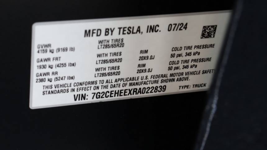 2024 Tesla Cybertruck 7G2CEHEEXRA022839