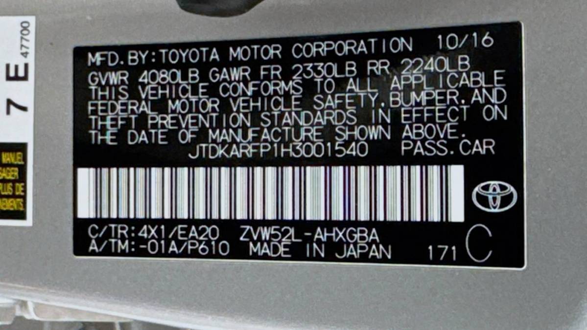 2017 Toyota Prius Prime JTDKARFP1H3001540