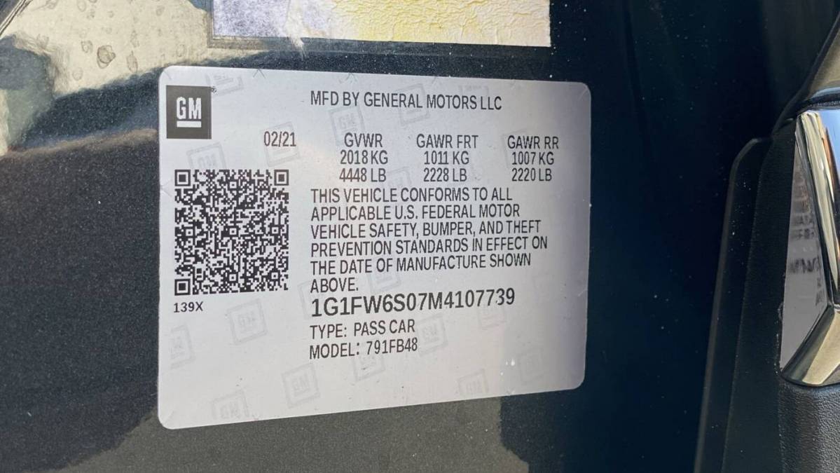 2021 Chevrolet Bolt 1G1FW6S07M4107739