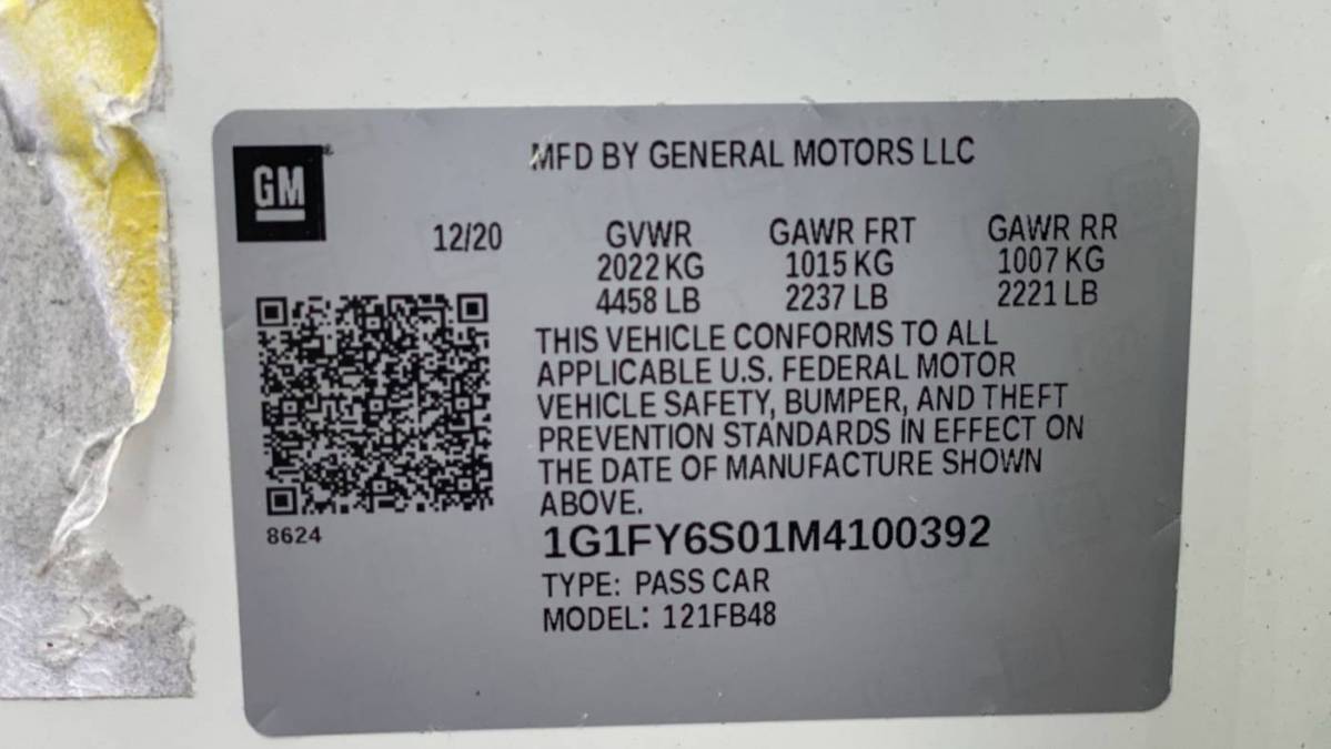 2021 Chevrolet Bolt 1G1FY6S01M4100392