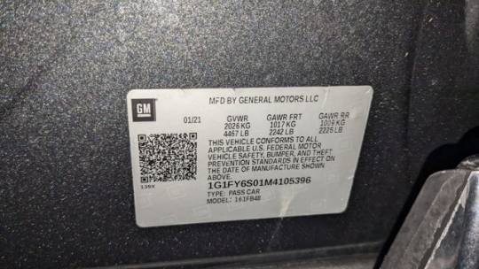 2021 Chevrolet Bolt 1G1FY6S01M4105396