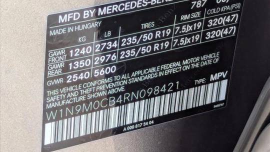 2024 Mercedes EQB W1N9M0CB4RN098421