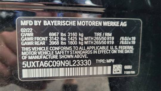 2022 BMW X5 5UXTA6C09N9L23330