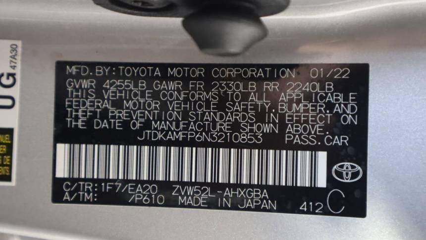 2022 Toyota Prius Prime JTDKAMFP6N3210853