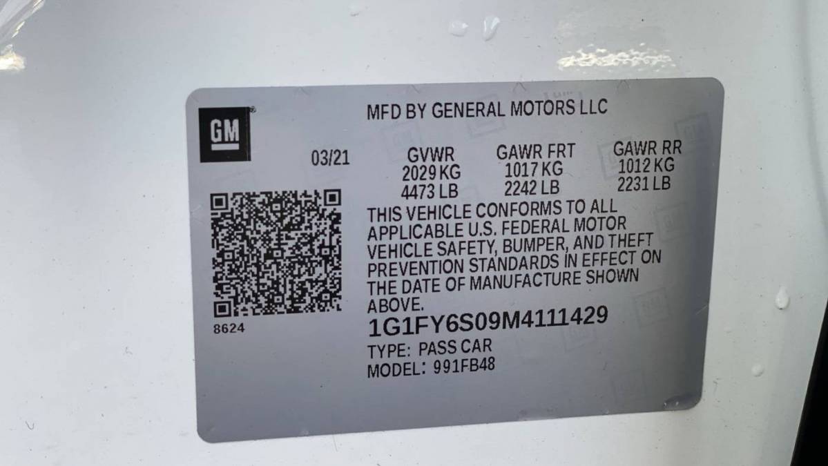 2021 Chevrolet Bolt 1G1FY6S09M4111429