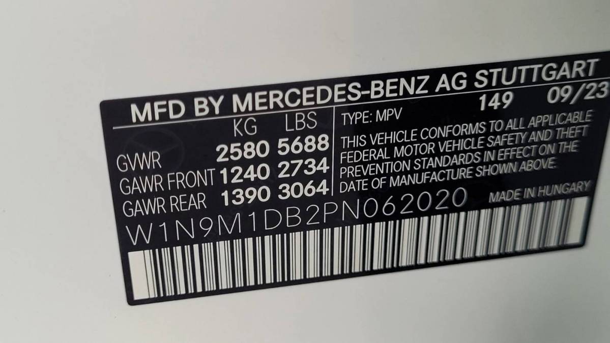 2023 Mercedes EQB W1N9M1DB2PN062020