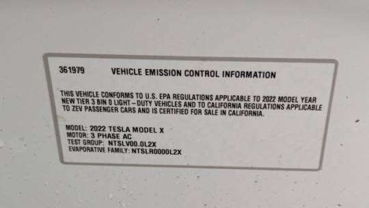 2022 Tesla Model X 7SAXCBE51NF361979