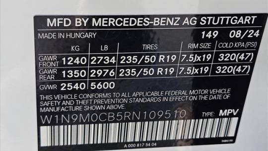 2024 Mercedes EQB W1N9M0CB5RN109510