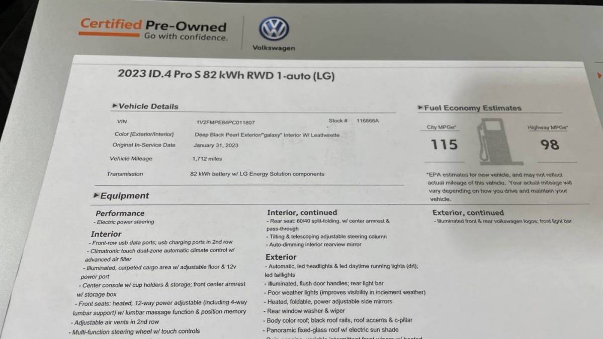 2023 Volkswagen ID.4 1V2FMPE84PC011807