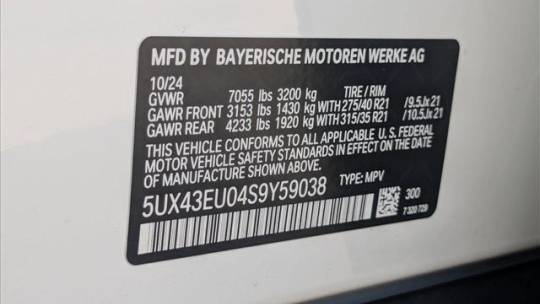 2025 BMW X5 5UX43EU04S9Y59038