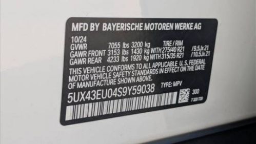 2025 BMW X5 5UX43EU04S9Y59038