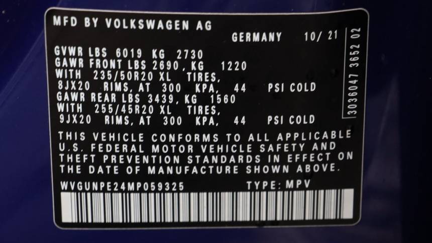 2021 Volkswagen ID.4 WVGUNPE24MP059325