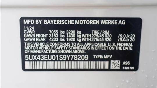 2025 BMW X5 5UX43EU01S9Y78209