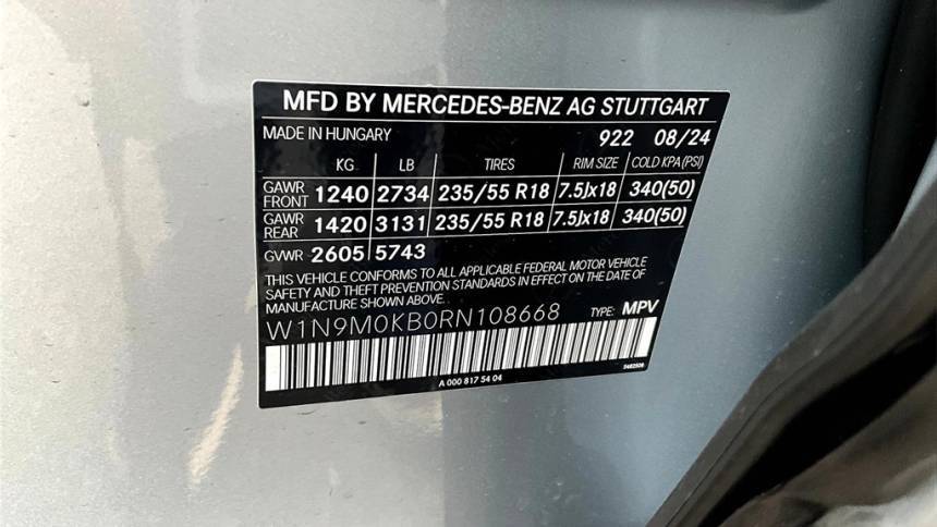 2024 Mercedes EQB W1N9M0KB0RN108668