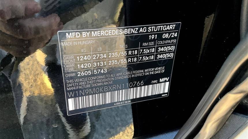 2024 Mercedes EQB W1N9M0KBXRN110766