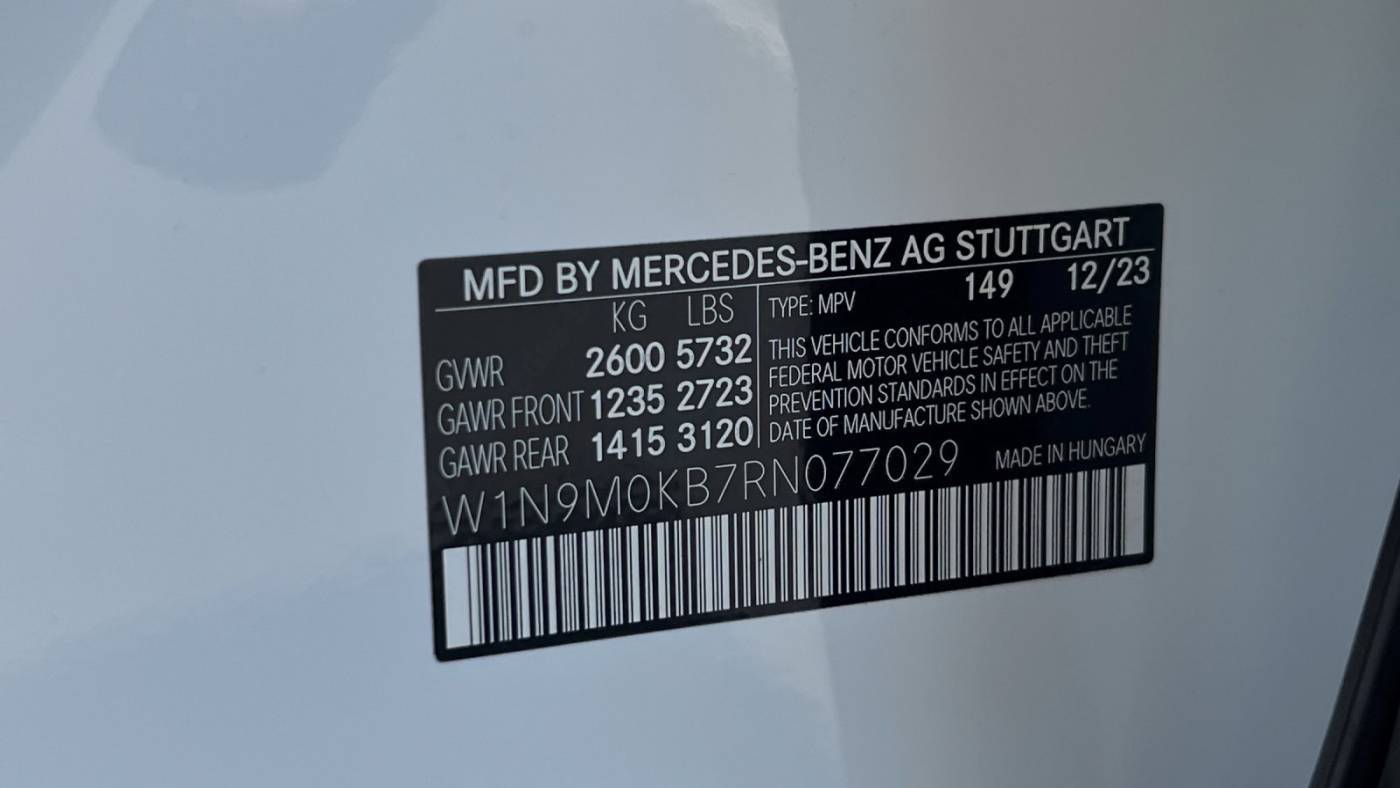 2024 Mercedes EQB W1N9M0KB7RN077029