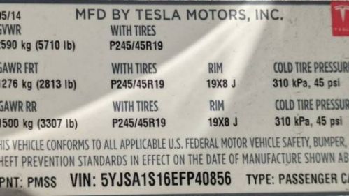 2014 Tesla Model S 5YJSA1S16EFP40856