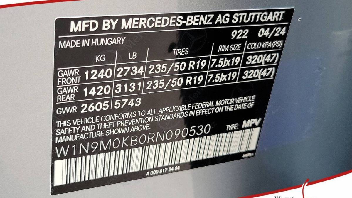 2024 Mercedes EQB W1N9M0KB0RN090530