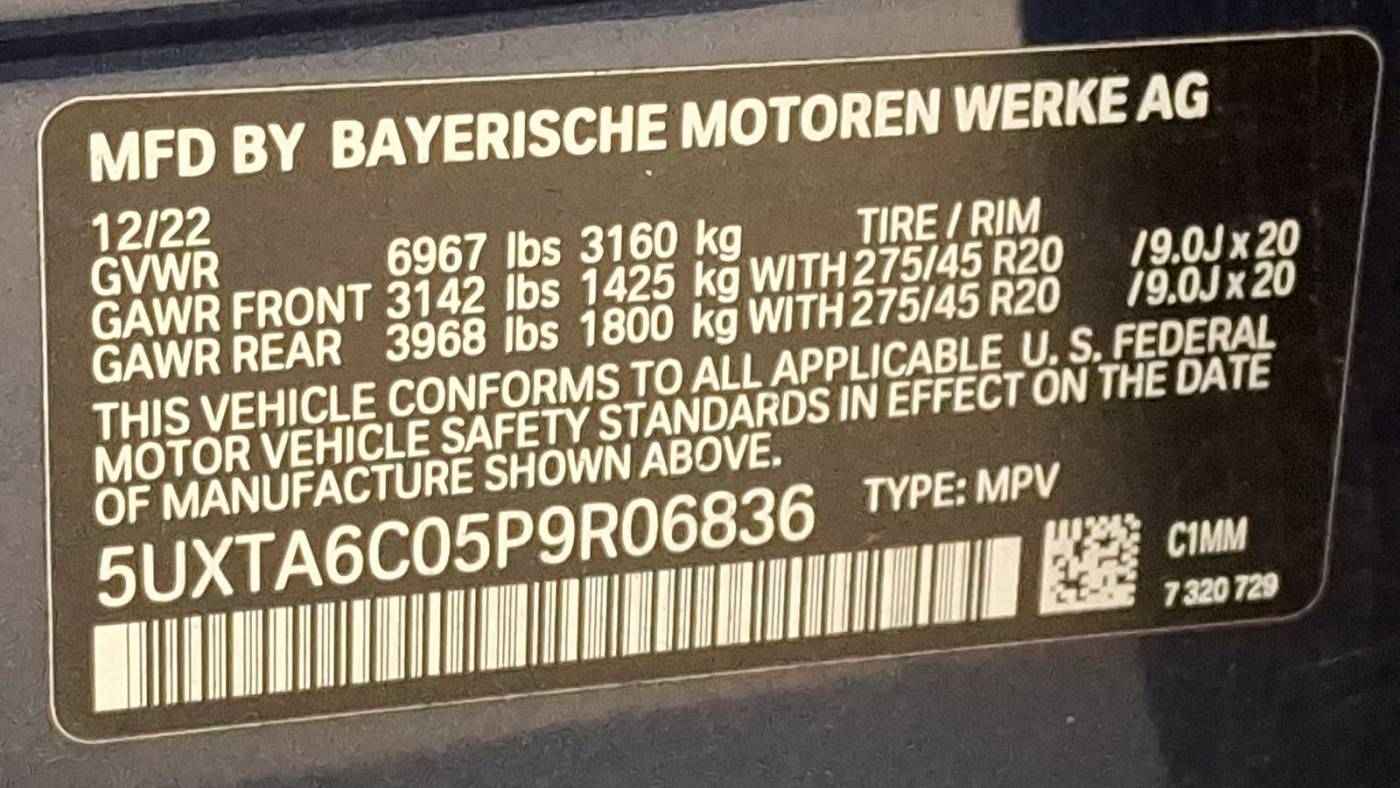 2023 BMW X5 5UXTA6C05P9R06836