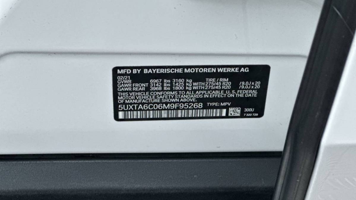 2021 BMW X5 5UXTA6C06M9F95268